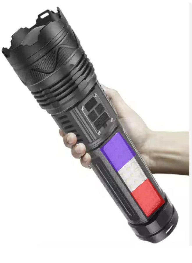 DEVIL Will Cry Long Range Rechargeable Torch with 4 Modes | Center Light & 2 Side Modes | World's Brightest LED Flashlight - Image 1